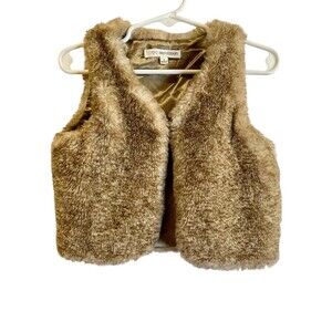 Girls Childrens Faux Fur Fashion Vest by Self Esteem. Size 4. Brown/Sable Color,
